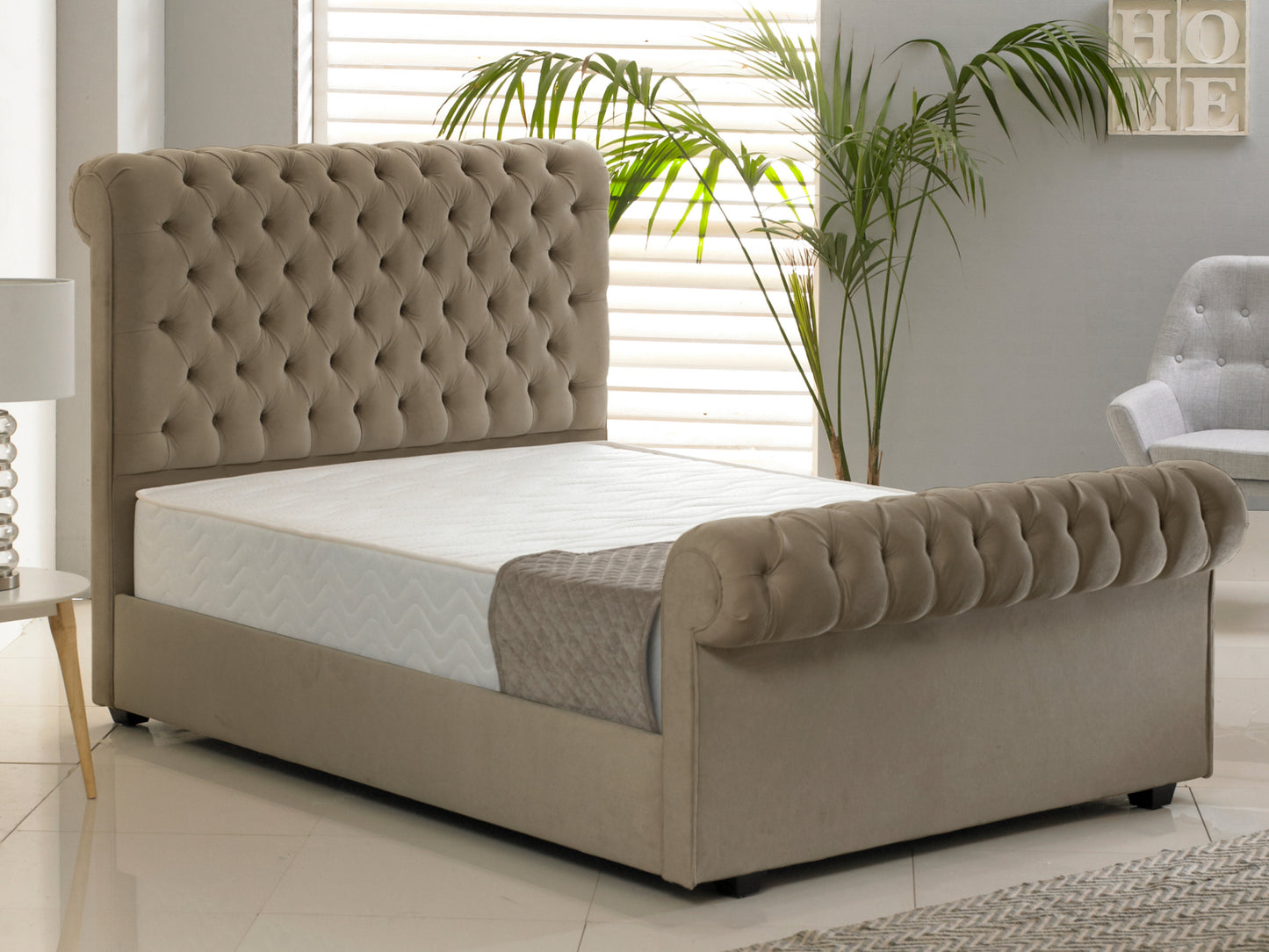 Windsor Luxury Bed Frame in Hercules Mink