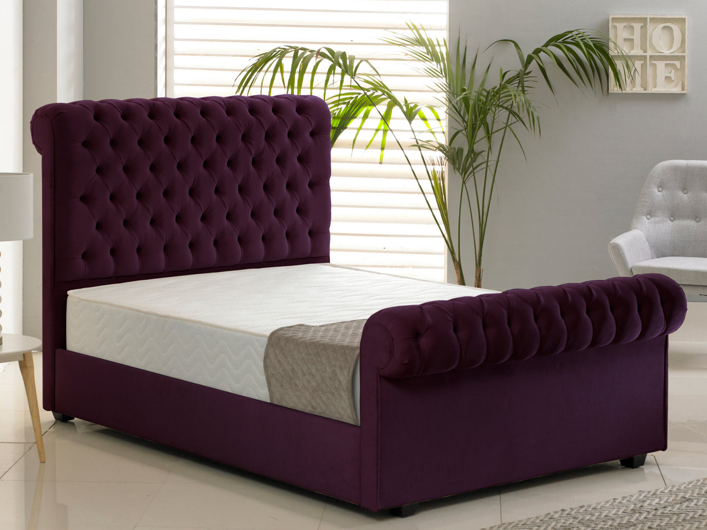 Windsor Luxury Bed Frame in Hercules Purple