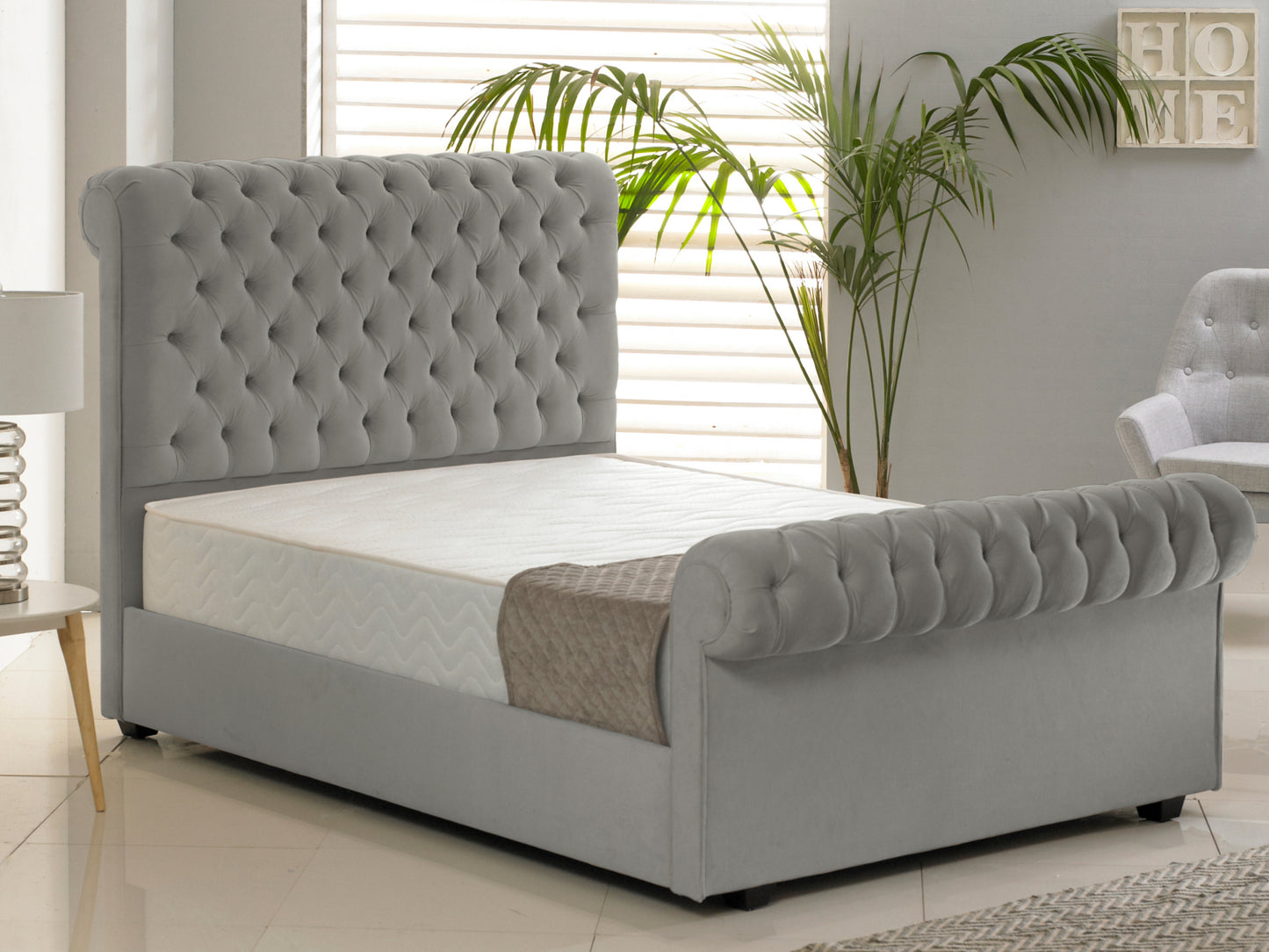 Windsor Luxury Bed Frame in Hercules Silver