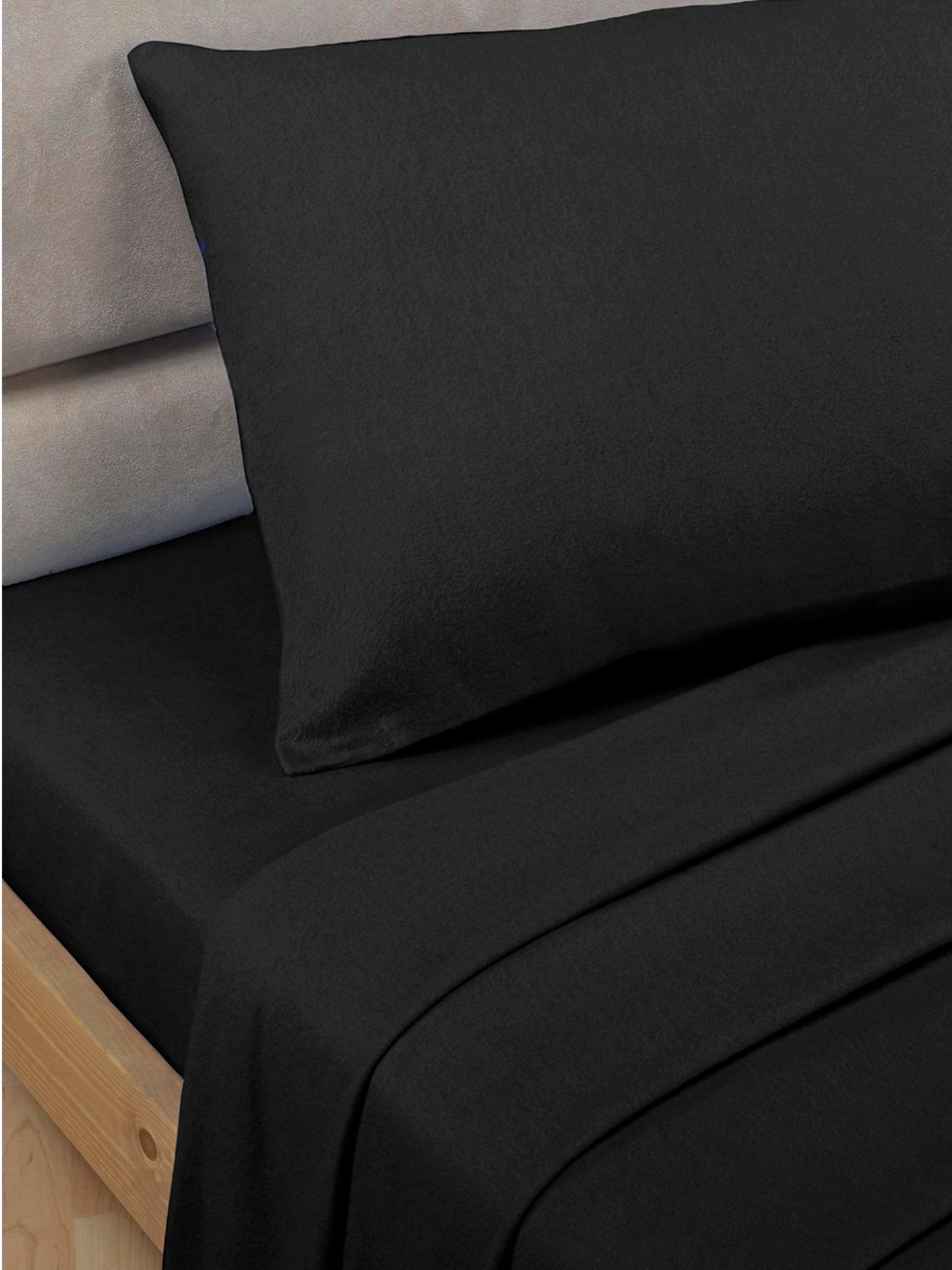 Percale Luxury Extra Deep Fitted Sheet Black