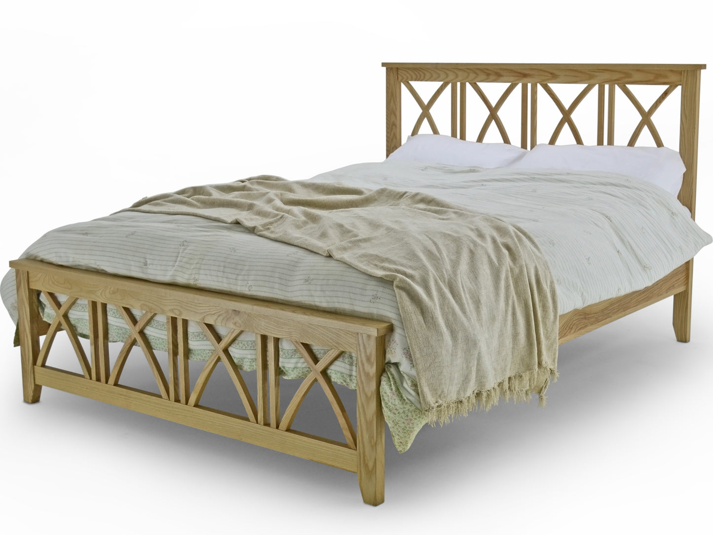 Asha Luxury Bed Frame in Solid Oak