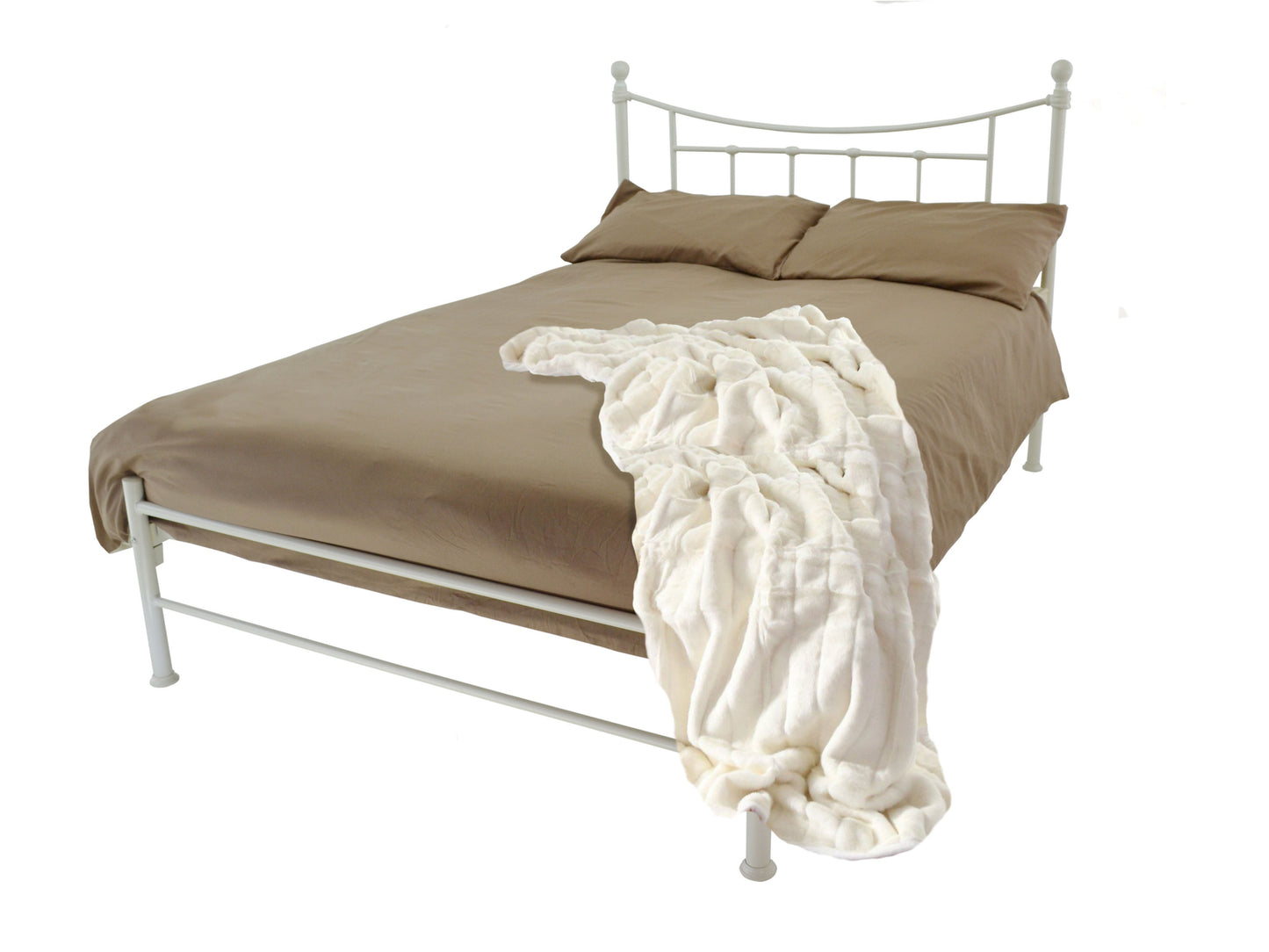 Brighton Luxury Metal Bed Frame in Ivory