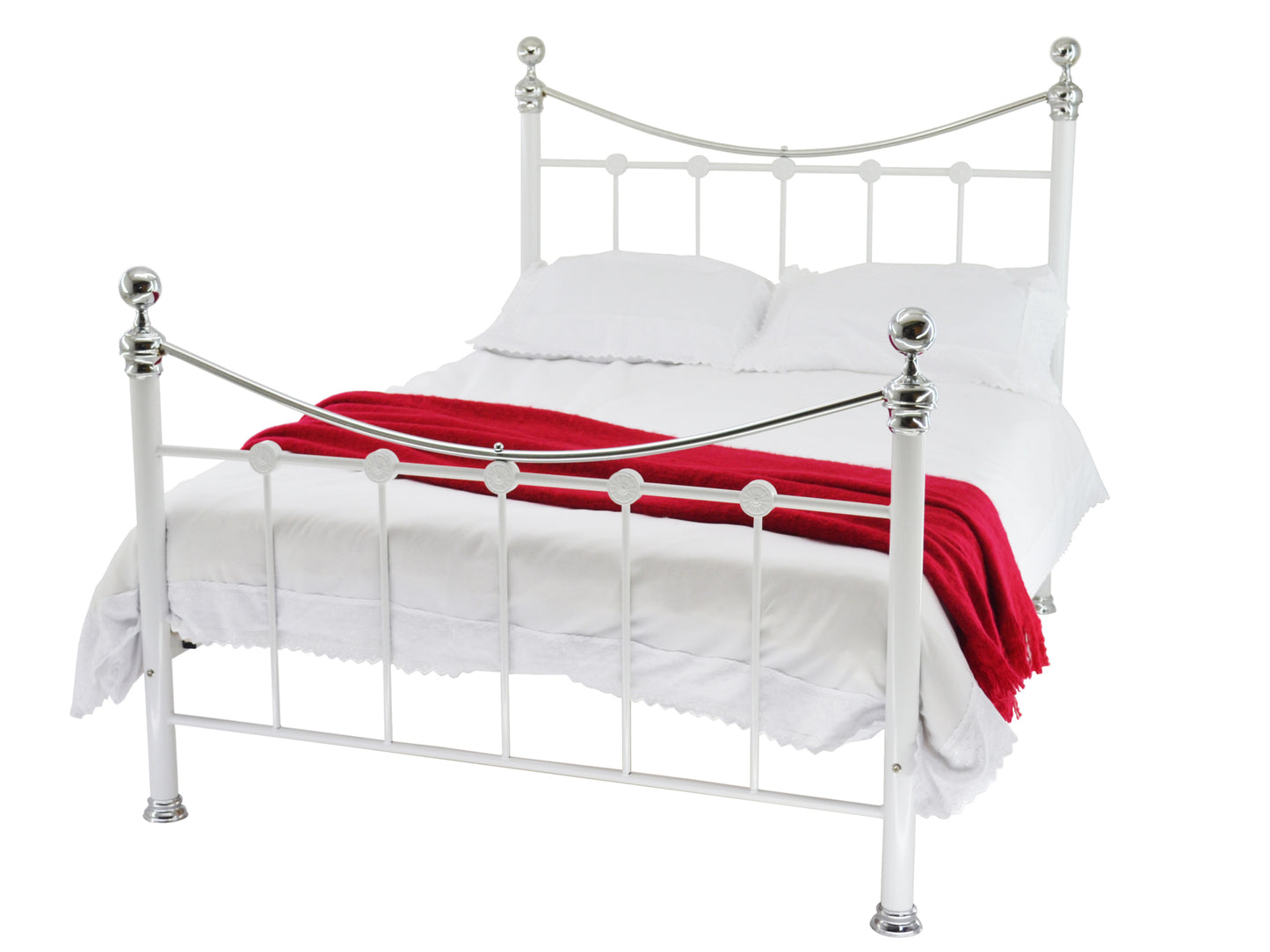 Camara Luxury Metal Bed Frame in White