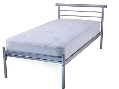 Contract Mesh Heavy Duty Metal Bed Frame in Silver
