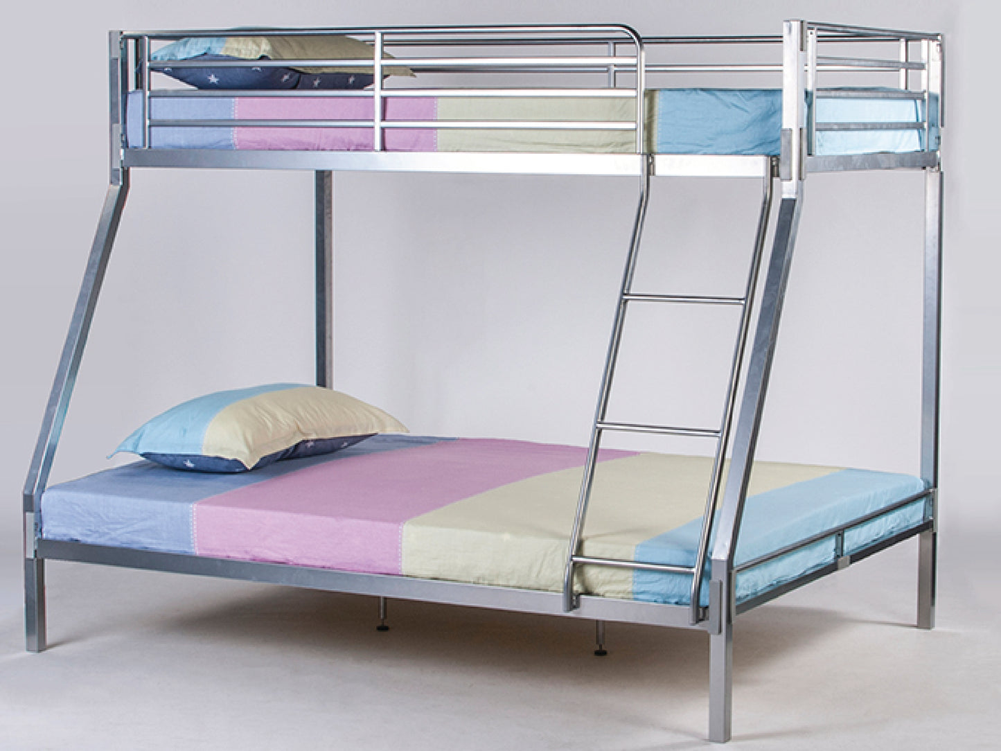 Bunkit Heavy Duty Triple Metal Bunk Bed in Silver