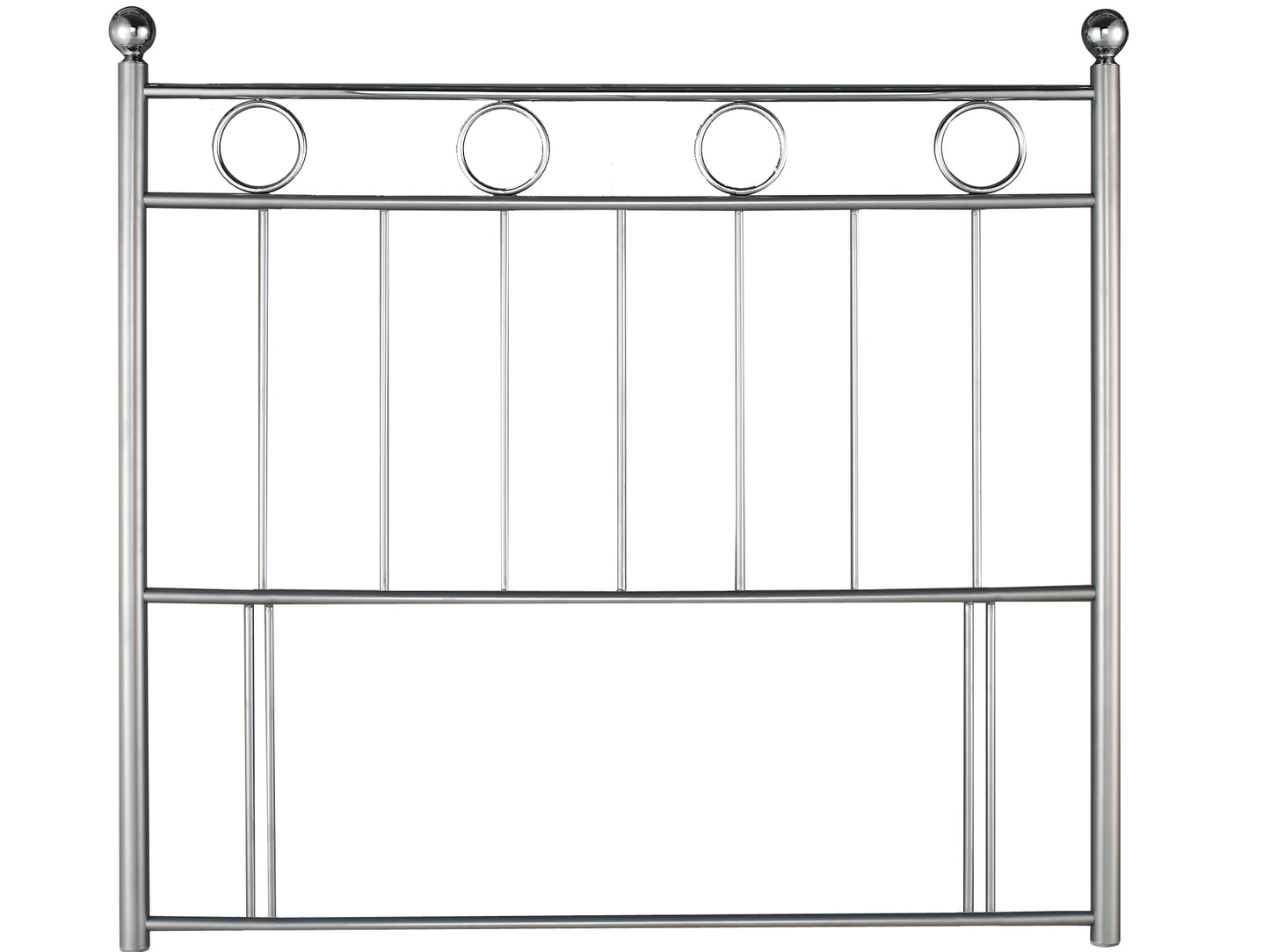 Lonell Metal Floorstanding Headboard Silver and Chrome