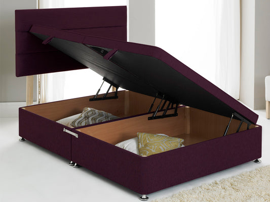 Vencil ST Ottoman Side Opening Bed Base in Chenille Purple