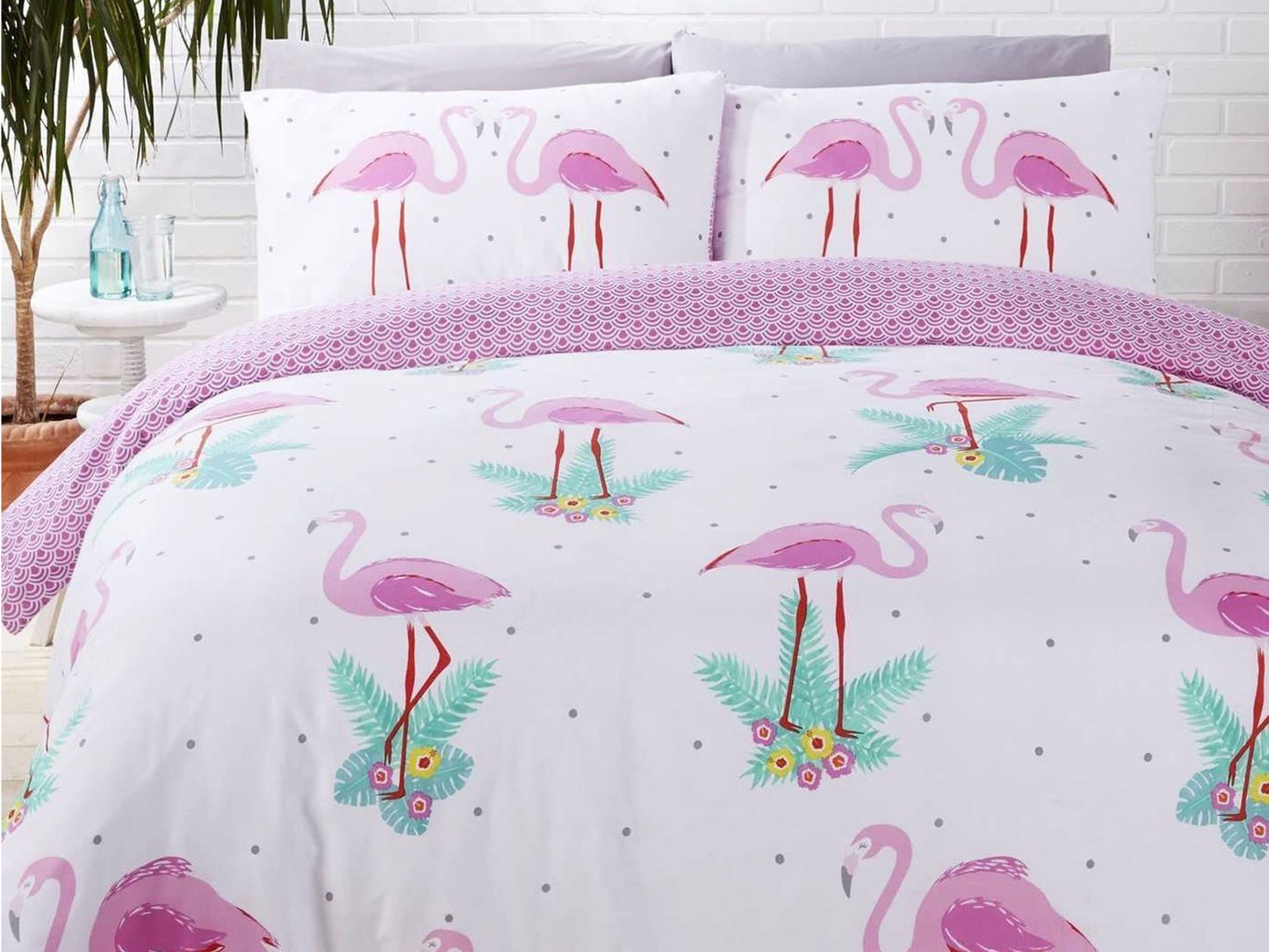 Flamingos Reversible Bedding Set Multi
