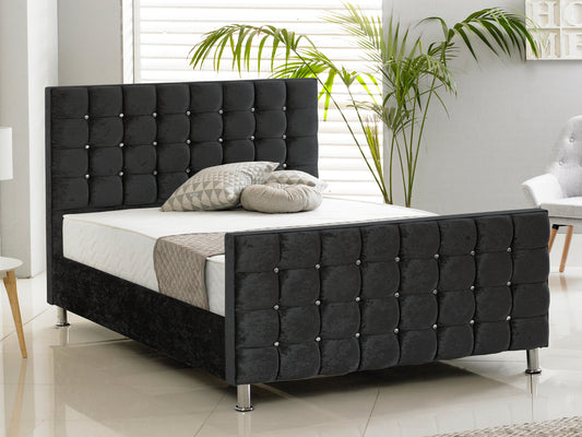 Kensington Luxury Bed Frame in Crushed Black