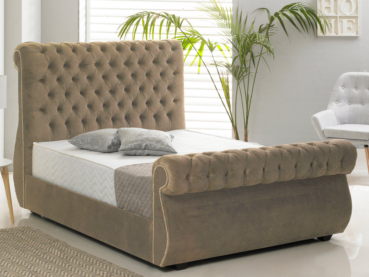 Chiswick Luxury Bed Frame in Hercules Mink