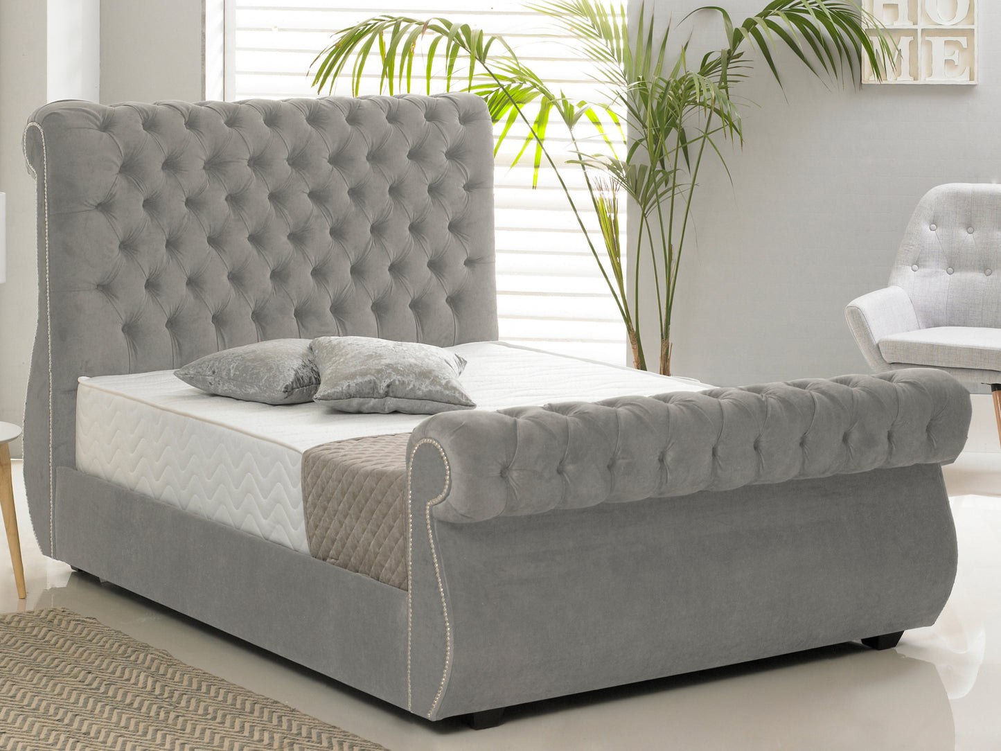 Chiswick Luxury Bed Frame in Hercules Silver