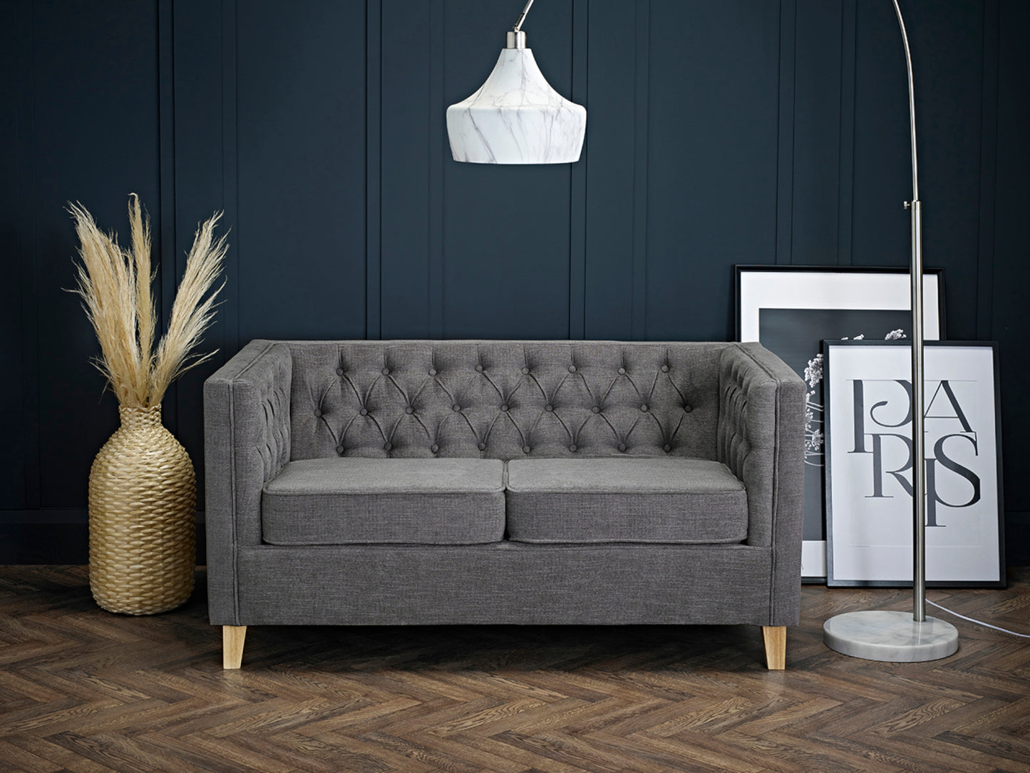 York 2 Seater Sofa in Grey