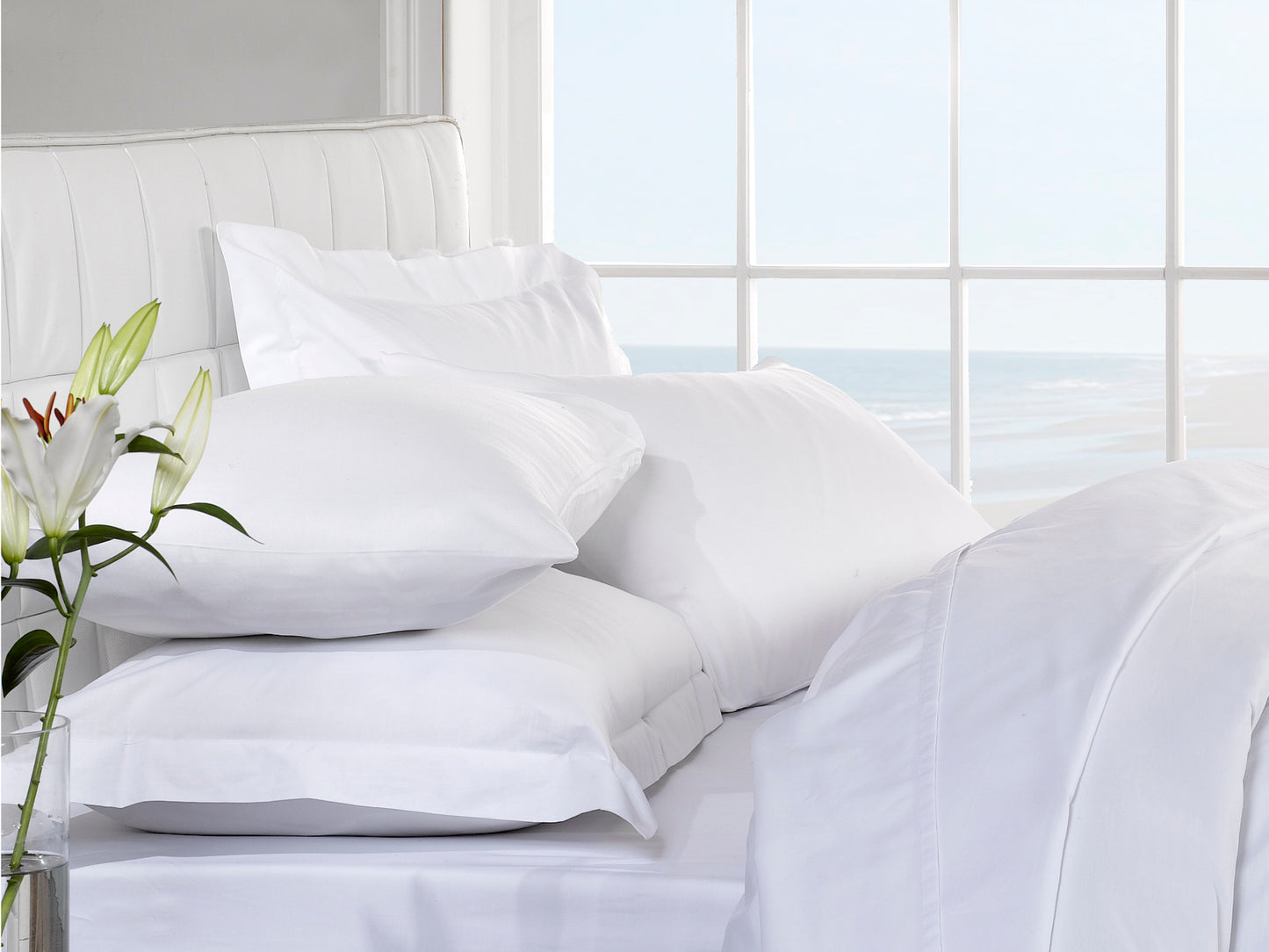 Belle Maison 400tc Egyptian Cotton Duvet Cover & Bed Sheets White
