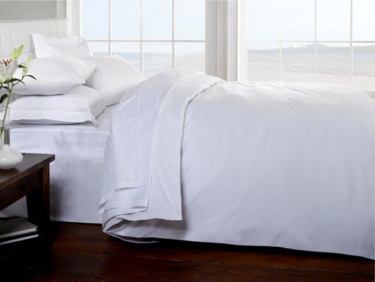 Belle Maison 400tc Egyptian Cotton Duvet Cover & Bed Sheets White