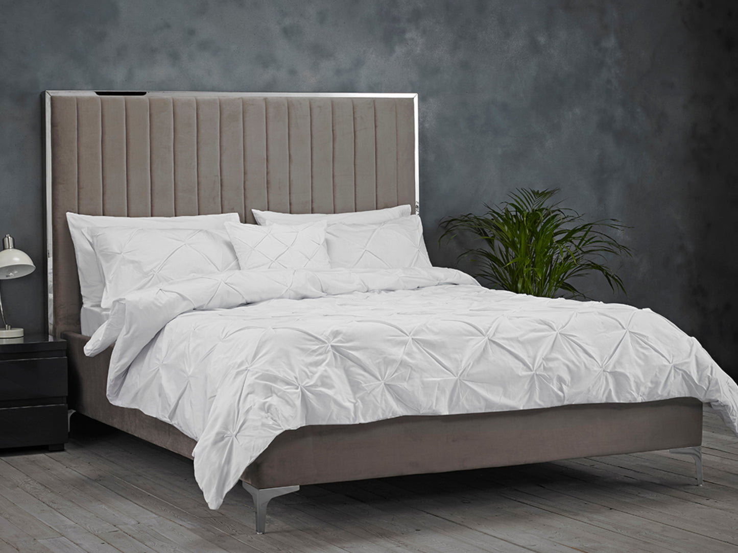 Berkeley Bed Frame in Soft Mink Grey Velvet