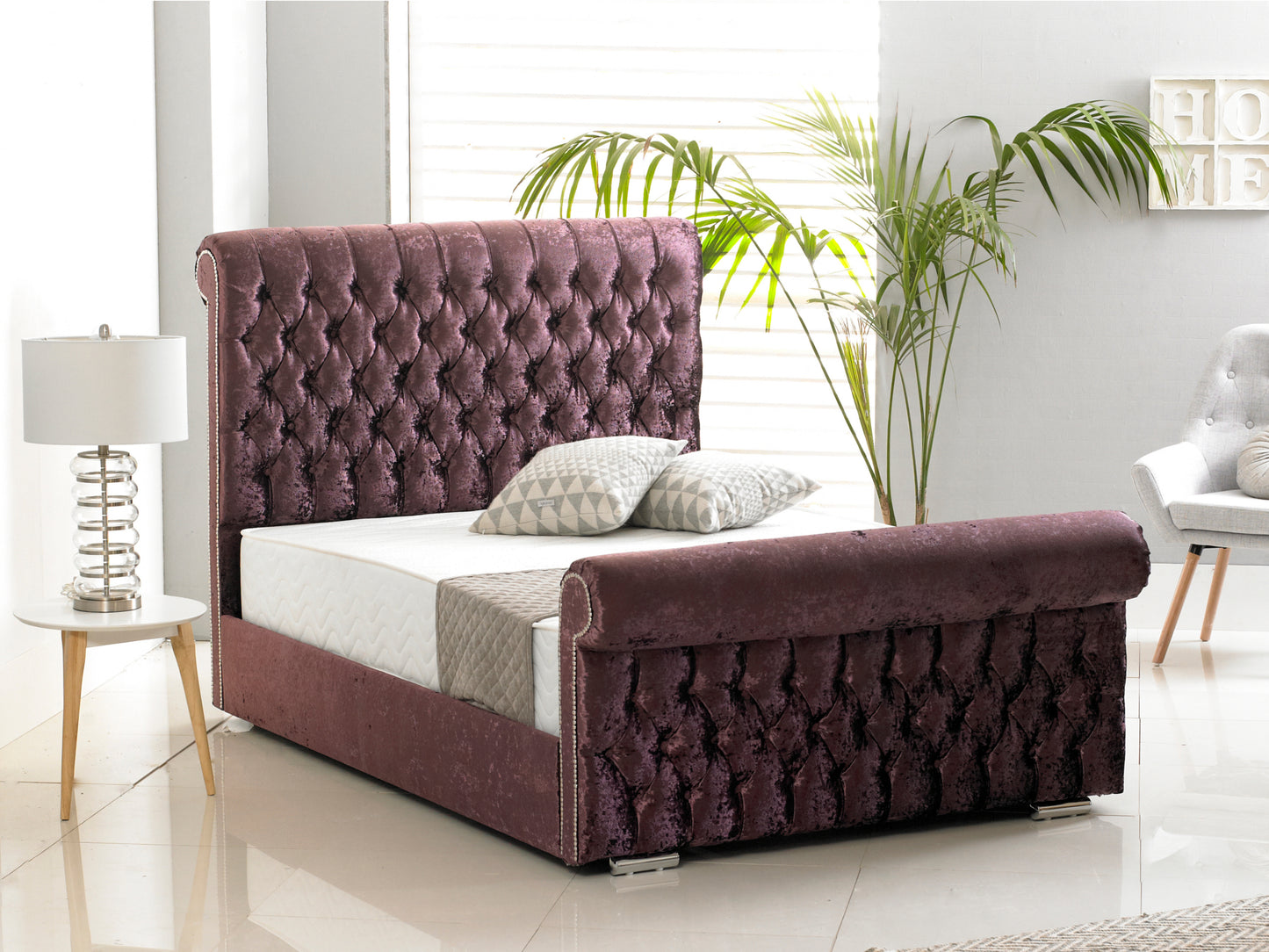 Buckingham Luxury Bed Frame in Crushed Purple