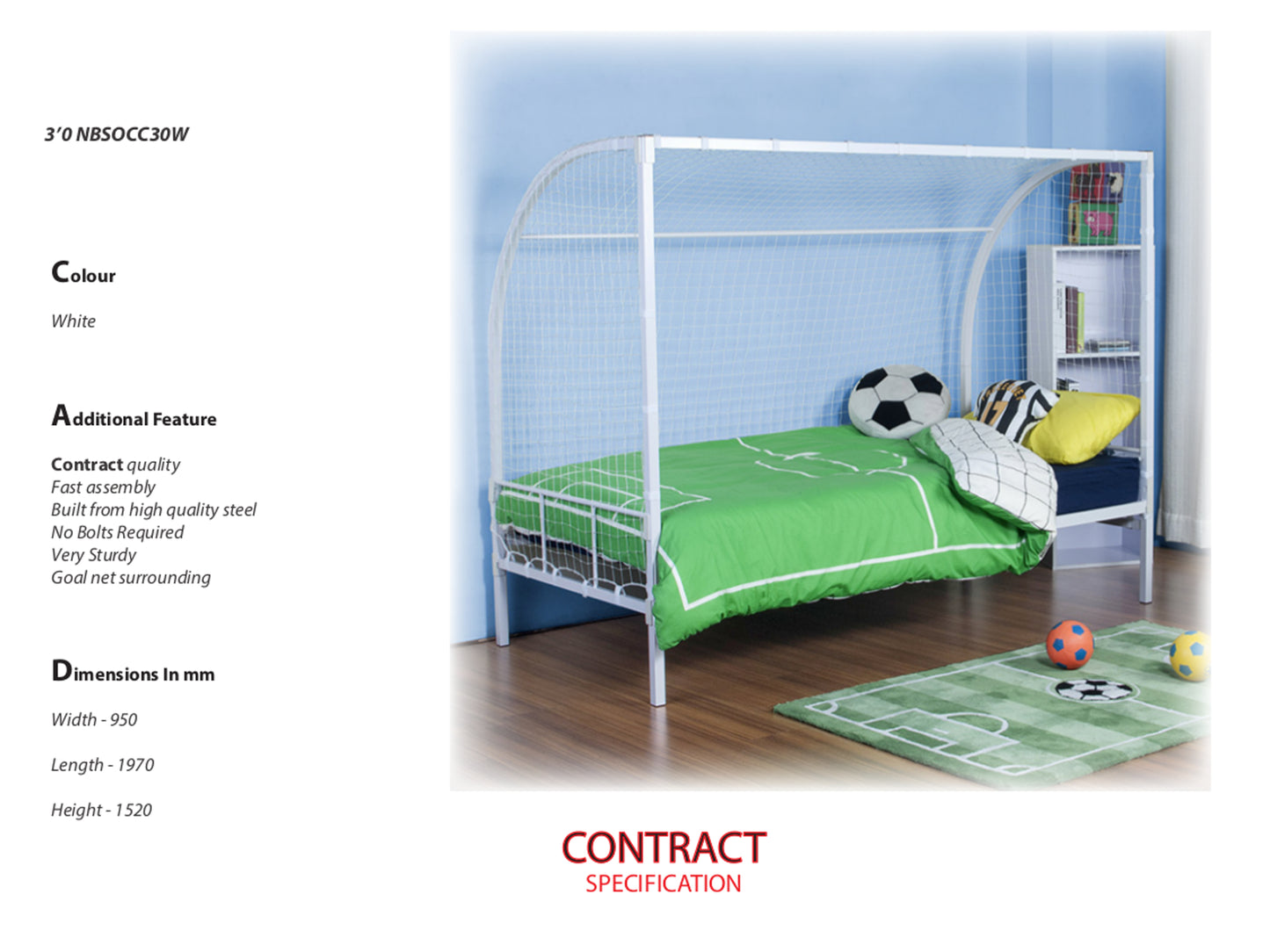 Bunkit Football Net Bed in White