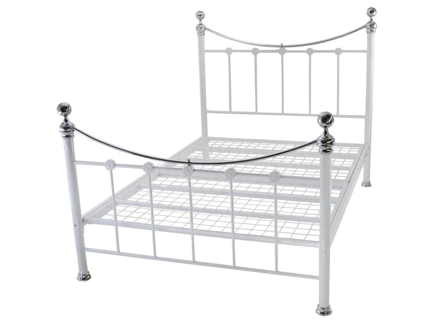 Camara Luxury Metal Bed Frame in White