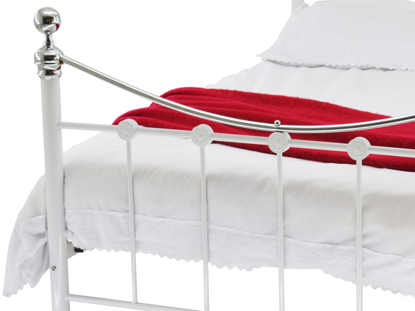 Camara Luxury Metal Bed Frame in White