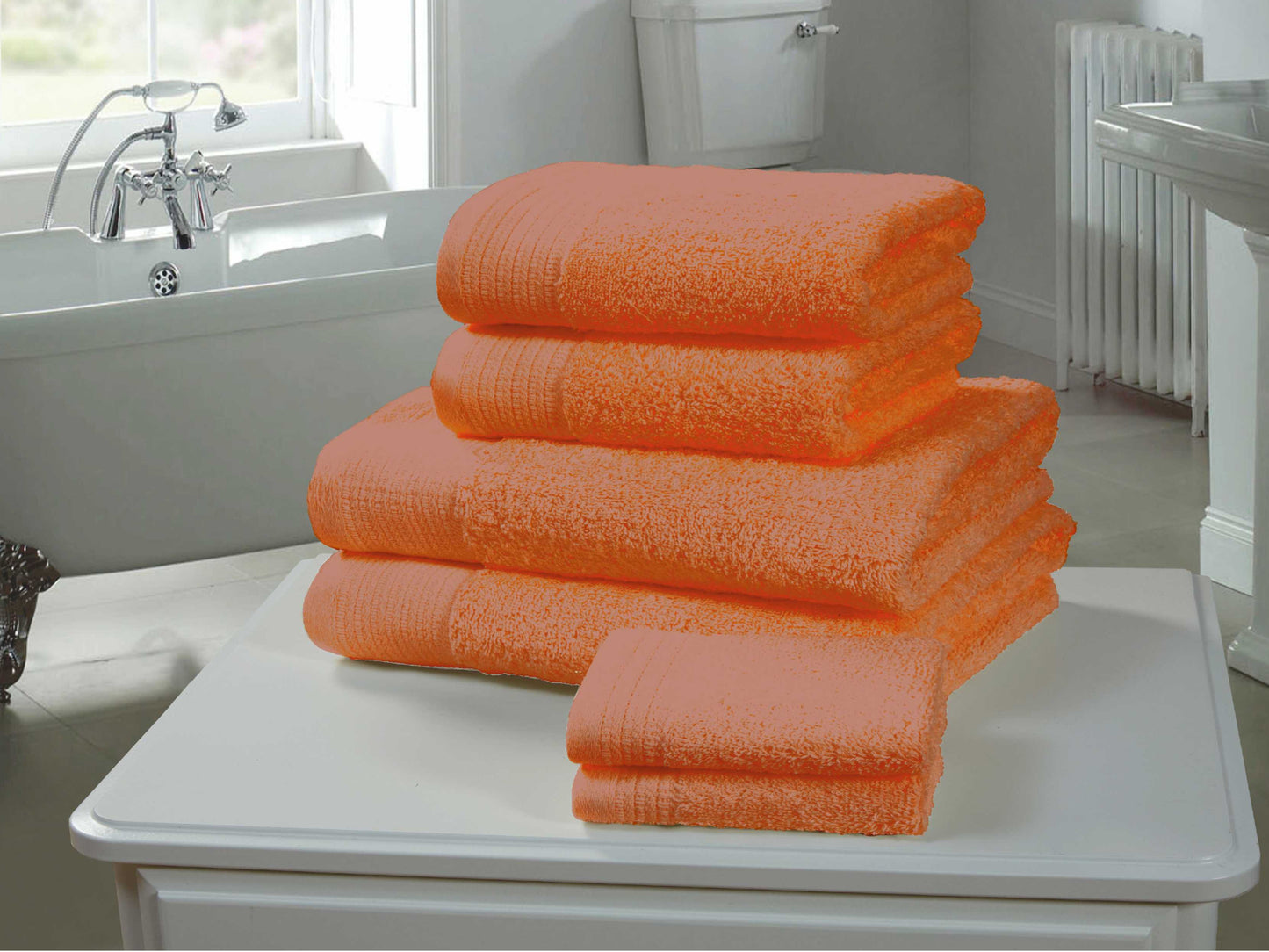 Chatsworth 100% Egyptian Cotton Bathroom Towels 600gsm Tangerine