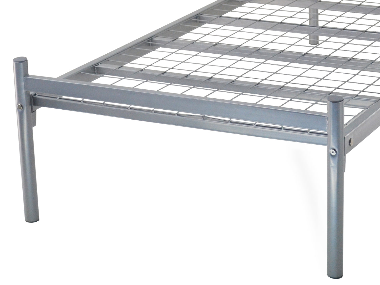 Contract Mesh Heavy Duty Metal Bed Frame in Silver