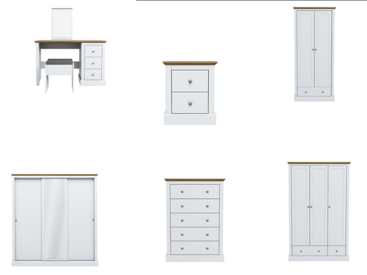 Devon Bedroom Furniture in White and Oak