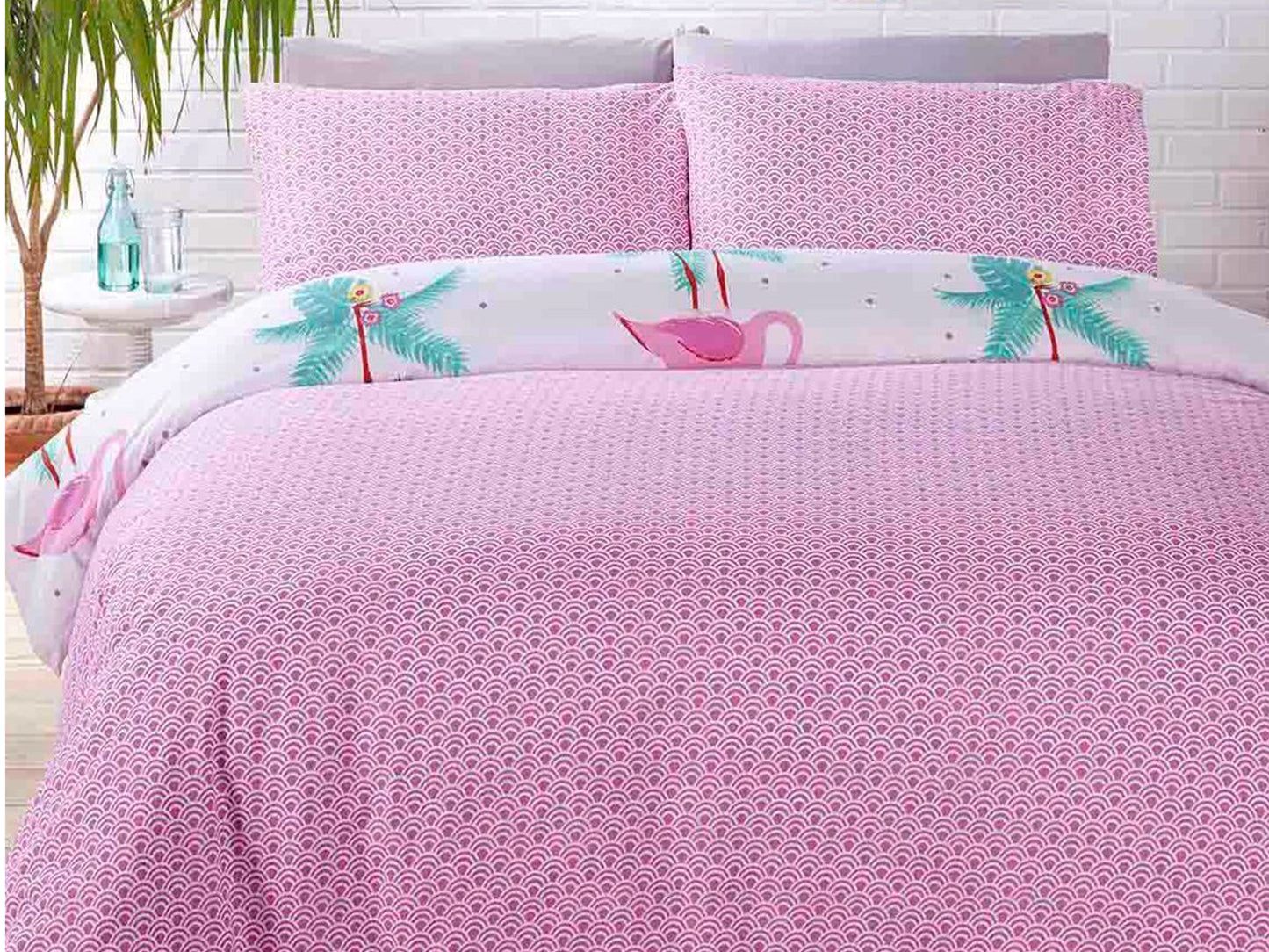 Flamingos Reversible Bedding Set Multi