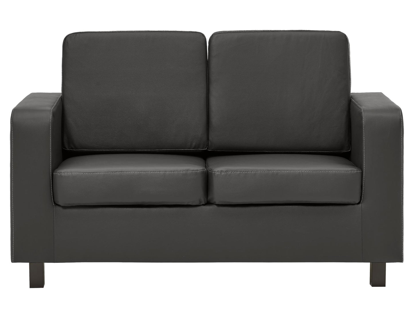 Lacey Sofa in Black Faux Leather