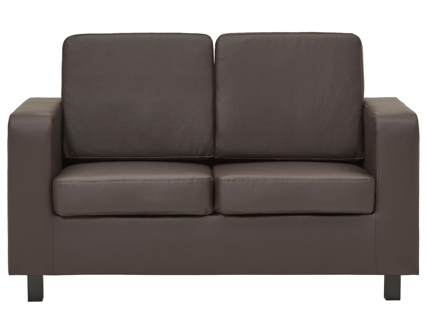 Lacey Sofa in Brown Faux Leather