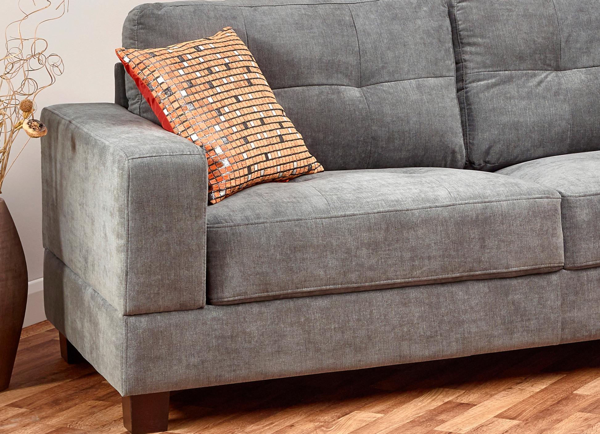 Grey top fabric couch