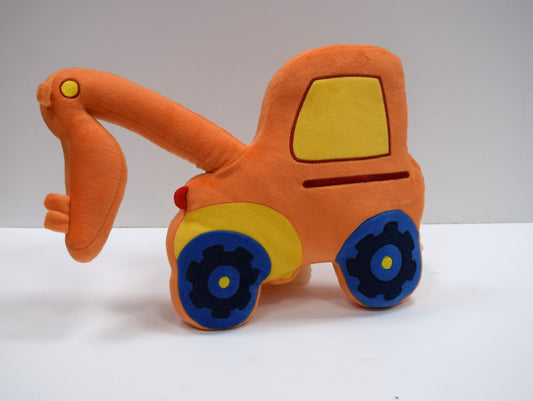 Digger Filled Childrens Cushion Orange