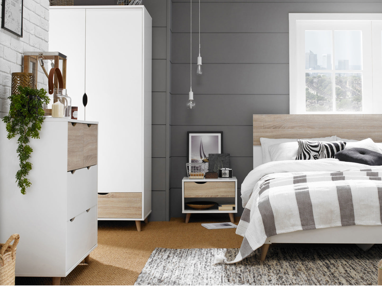 Stockholme Bedroom Furniture in White and Oak