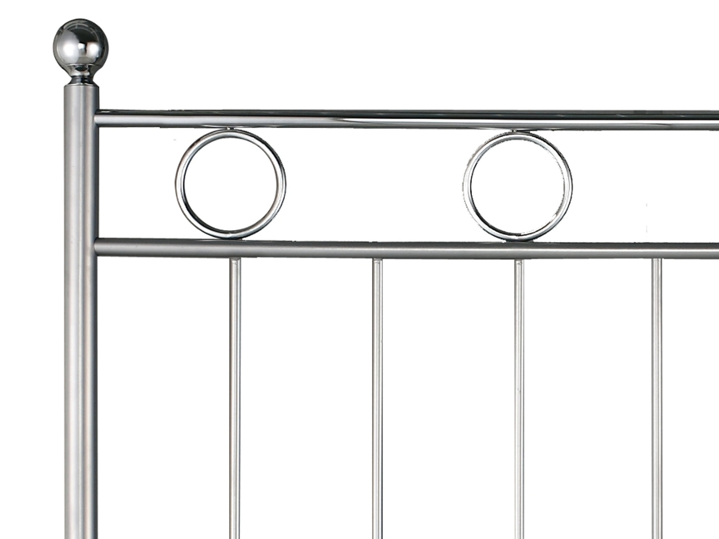 Lonell Metal Floorstanding Headboard Silver and Chrome