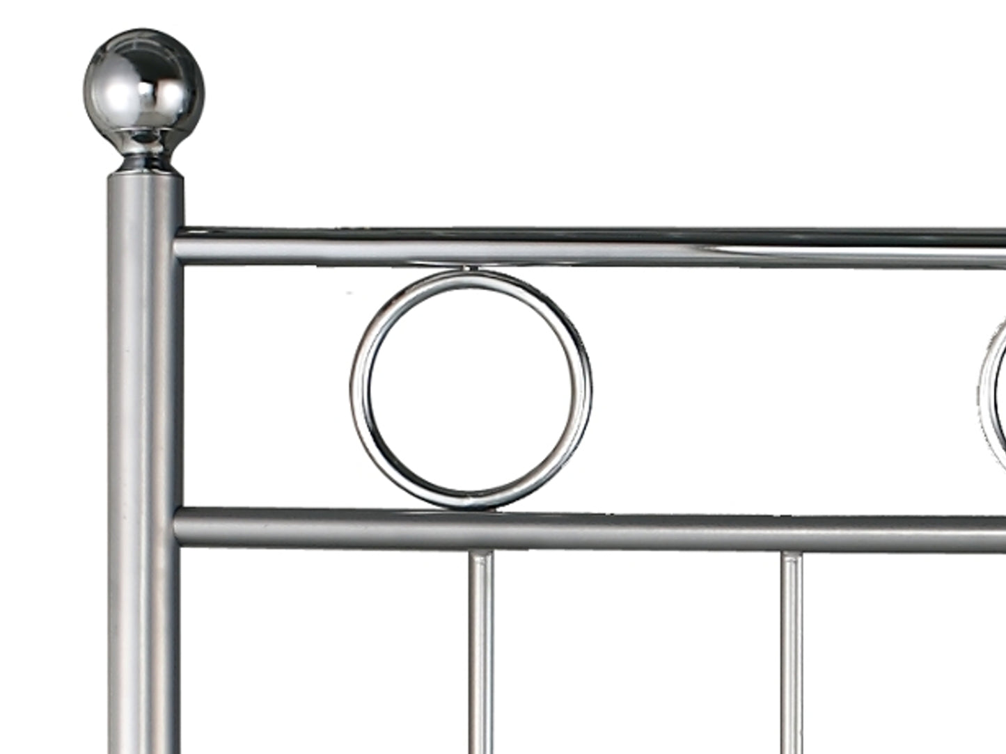 Lonell Metal Floorstanding Headboard Silver and Chrome