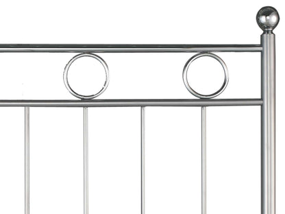 Lonell Metal Floorstanding Headboard Silver and Chrome