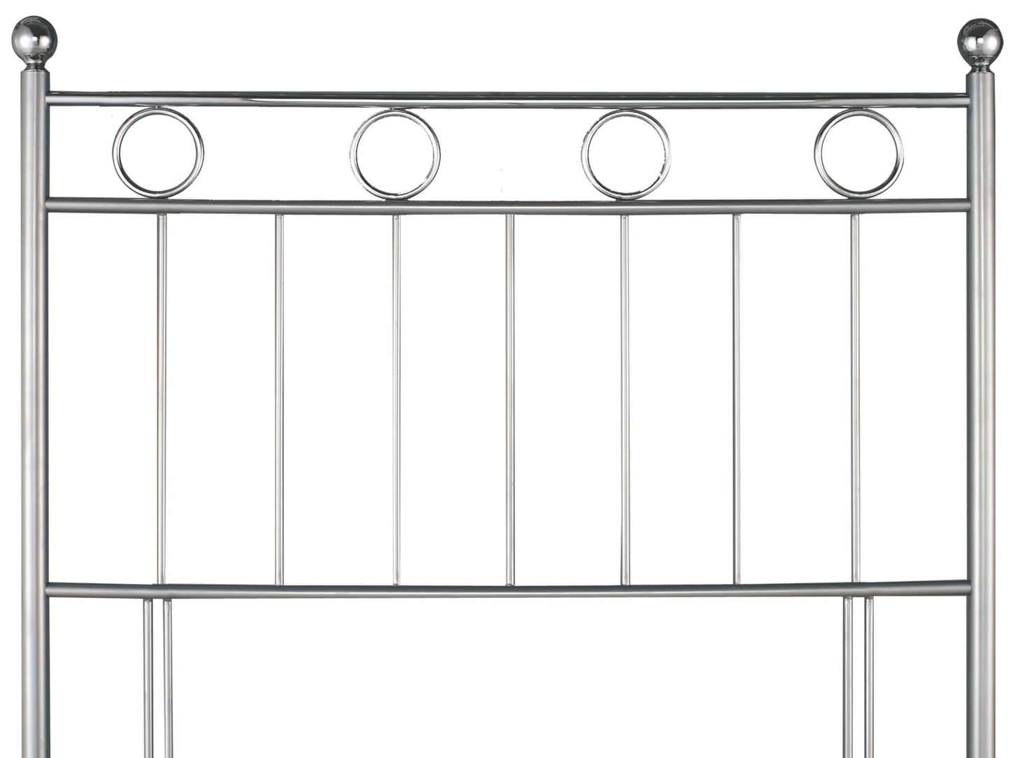 Lonell Metal Floorstanding Headboard Silver and Chrome