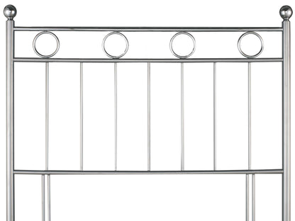 Lonell Metal Floorstanding Headboard Silver and Chrome