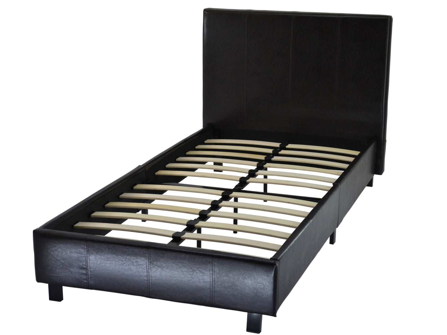 Naya Extra Sturdy Bed Frame in Faux Brown and Black