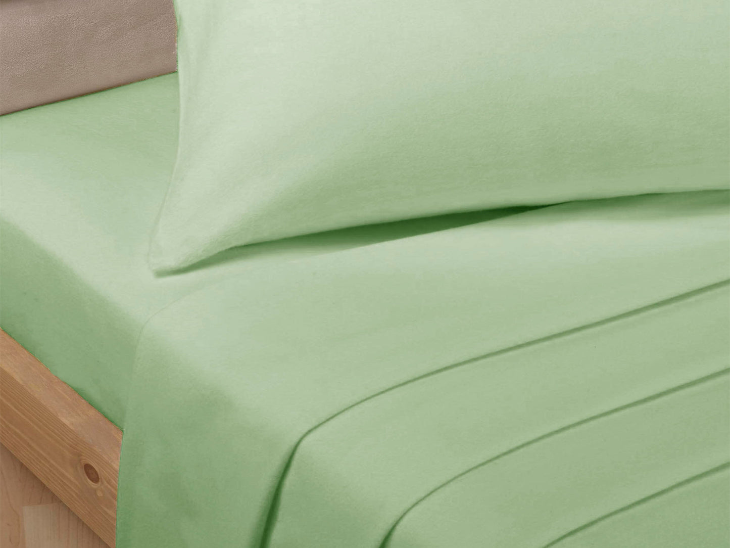 Percale Luxury Flat Sheet Soft Green