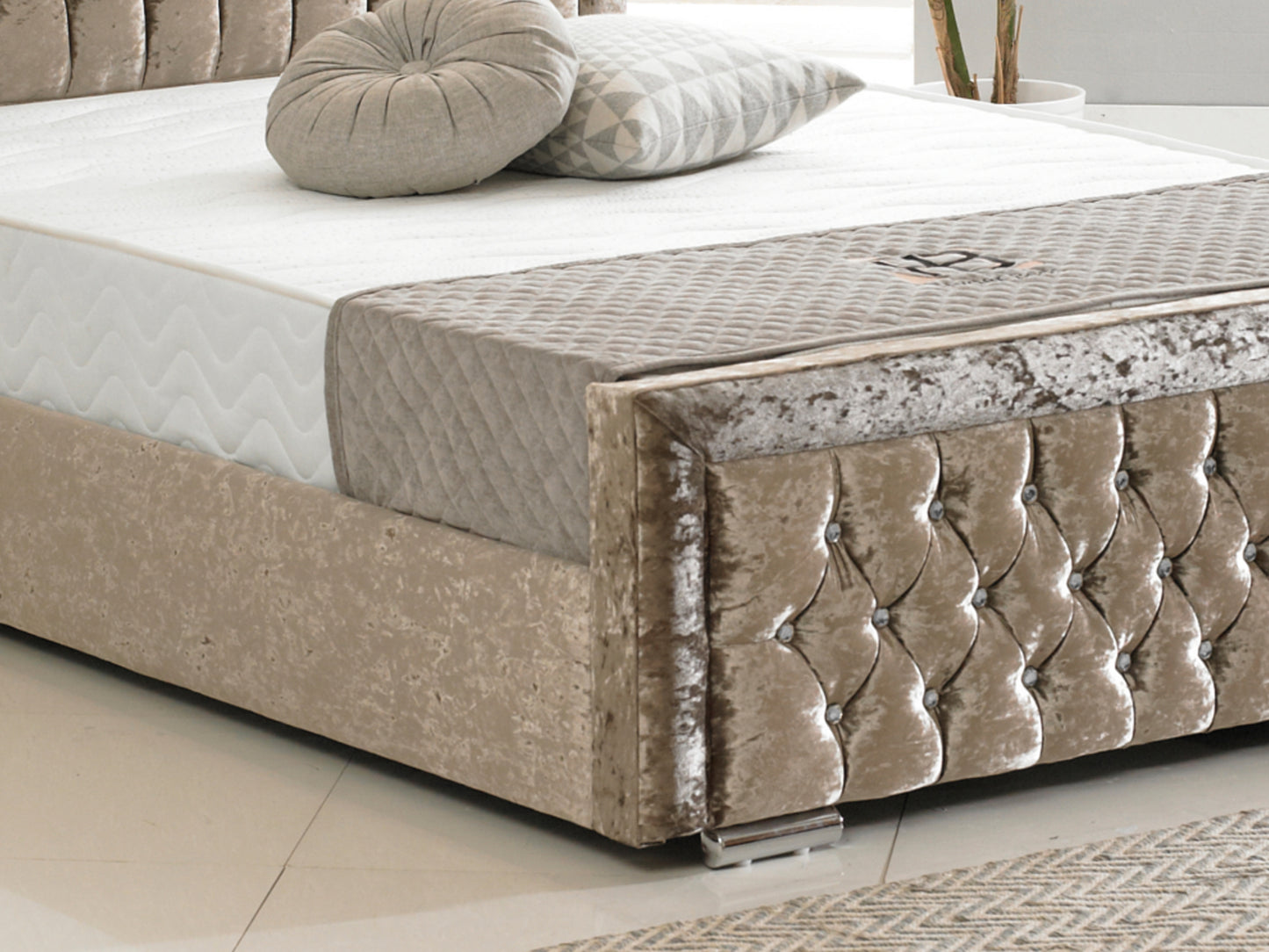 Sandringham Luxury Bed Frame in Crushed Mink
