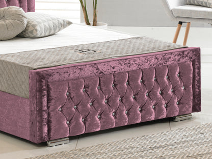 Sandringham Luxury Bed Frame in Crushed Velvet Purple
