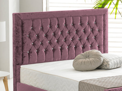 Sandringham Luxury Bed Frame in Crushed Velvet Purple