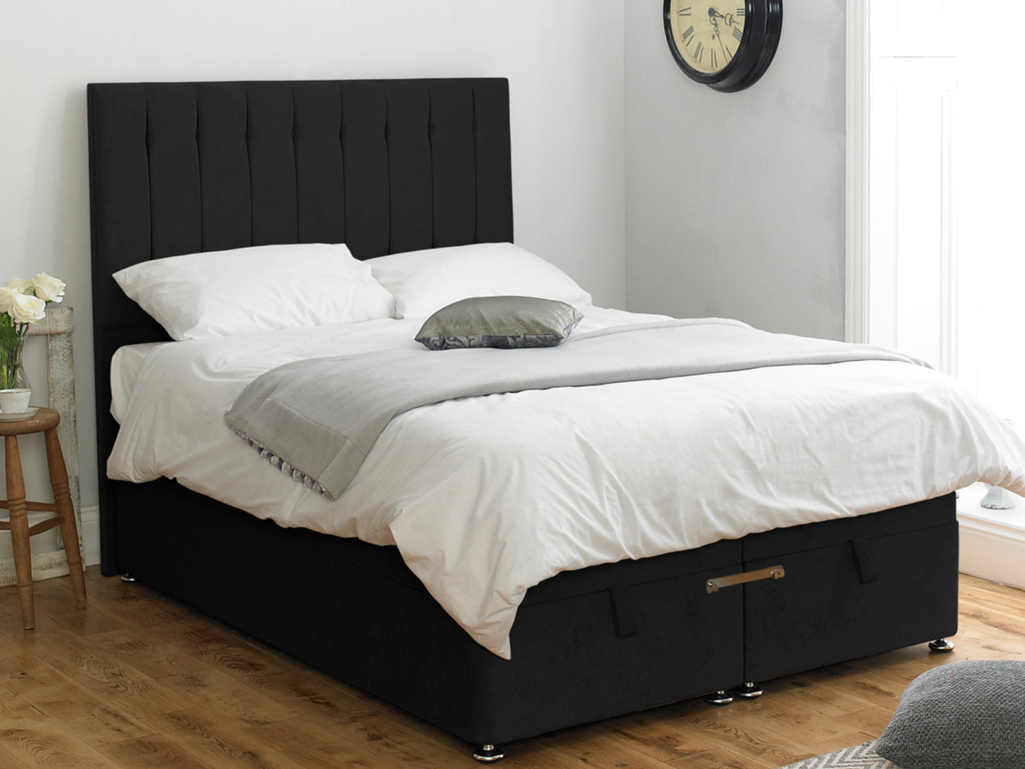 Shelly FS Ottoman Twix Opening Bed Base in Naples Black