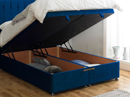 Shelly FS Ottoman Twix Opening Bed Base in Naples Blue