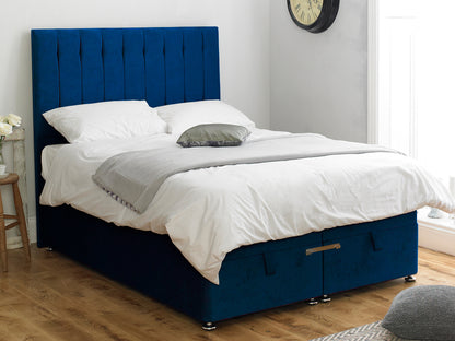 Shelly FS Ottoman Twix Opening Bed Base in Naples Blue