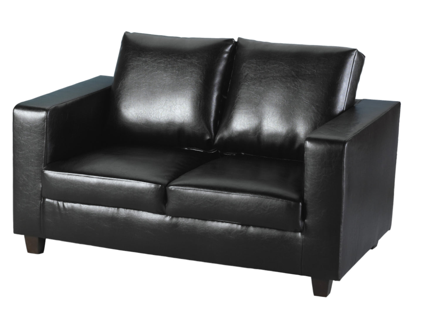 Tempo Sofa and Tub Chair in Black Faux Leather