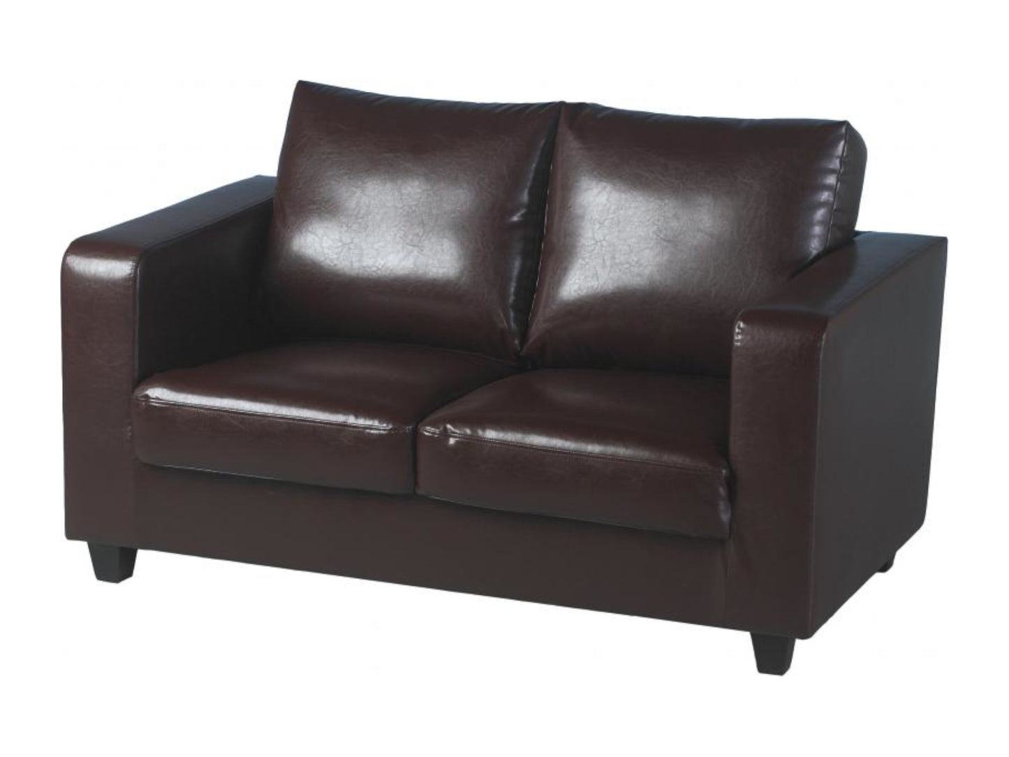 Tempo Sofa and Tub Chair in Brown Faux Leather