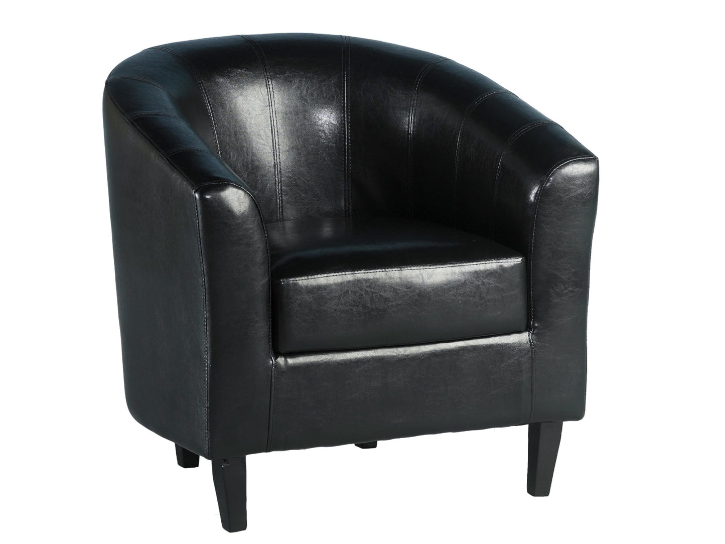 Tempo Sofa and Tub Chair in Black Faux Leather