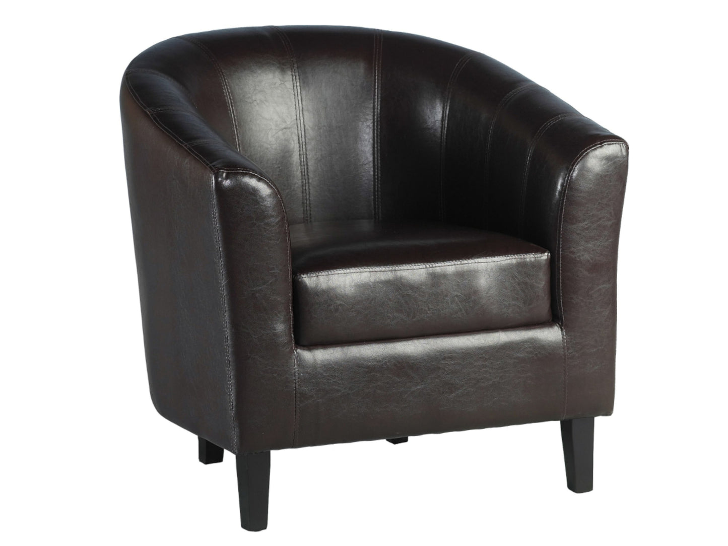 Tempo Sofa and Tub Chair in Brown Faux Leather