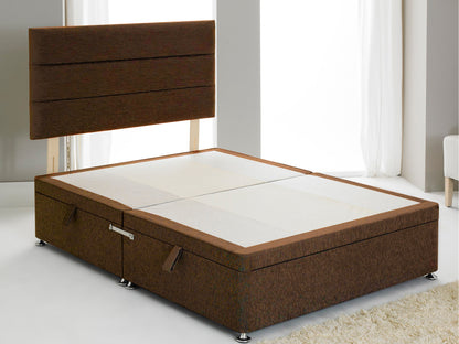 Vencil ST Ottoman Side Opening Bed Base in Chenille Brown
